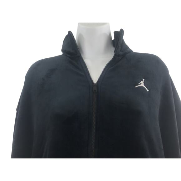 Women's Nike DV1396-010 Jordan Flight Velour Full-Zip Black Jacket Size M New - Picture 3 of 8